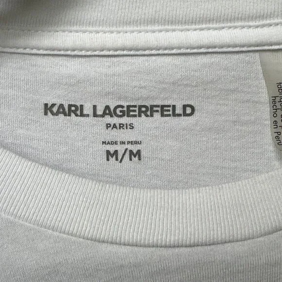 Karl Lagerfeld Paris Karl Choupette Graphic Cotton T-Shirt Men’s Medium White - Picture 8 of 10